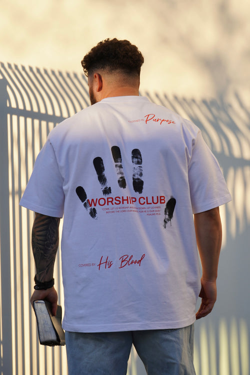 Oversized "Covered By His Blood" tee