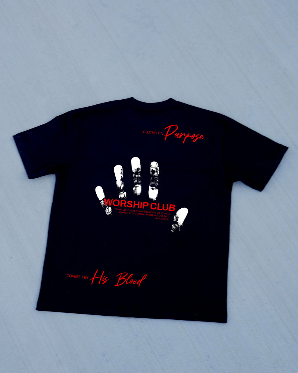 Oversized "Covered By His Blood" tee